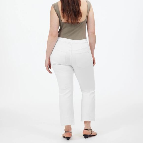 NWT Madewell Kick Out Flare Leg Mid Rise Crop Jeans In Pure White Size 33 - Picture 2 of 9